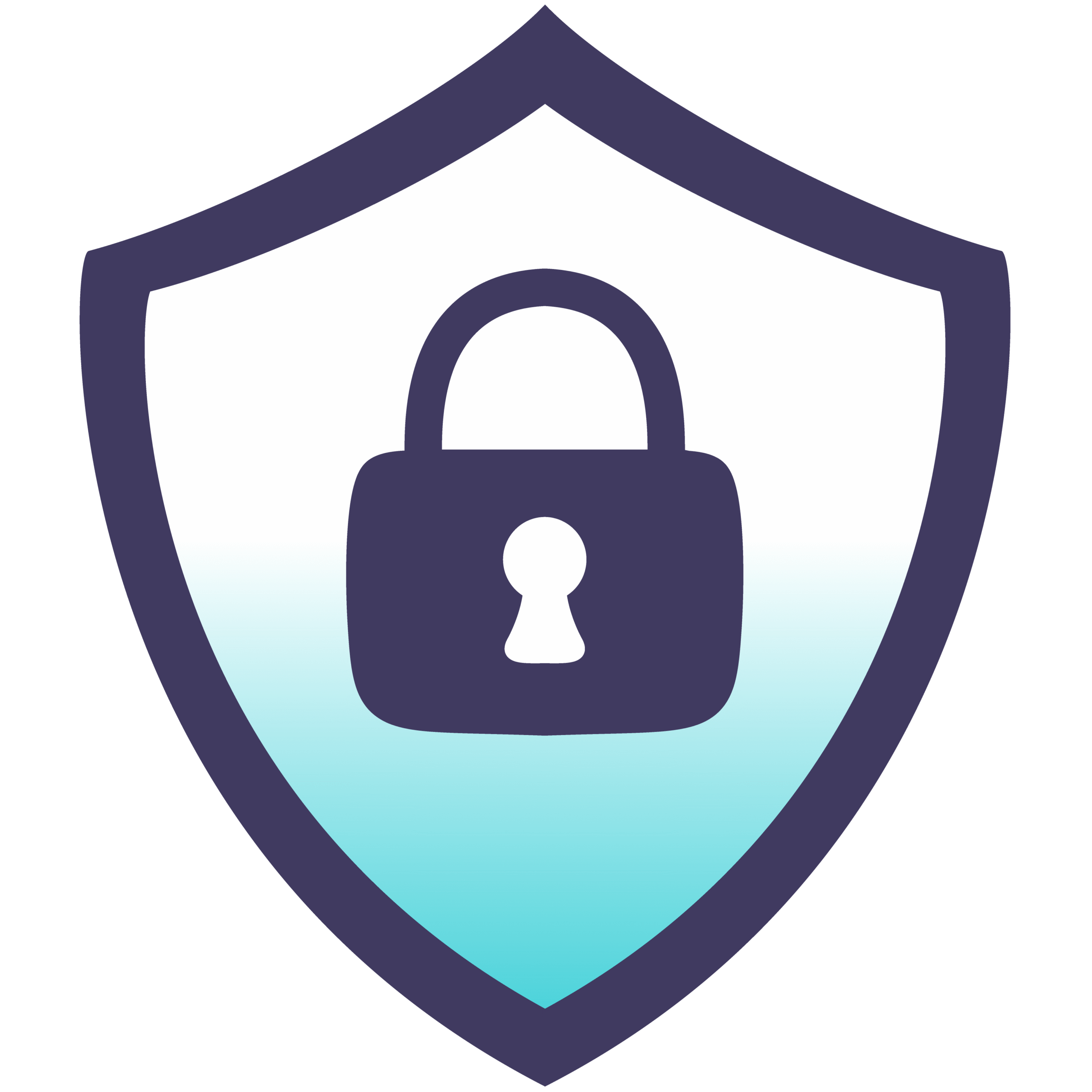 Shield icon with lock in the centre