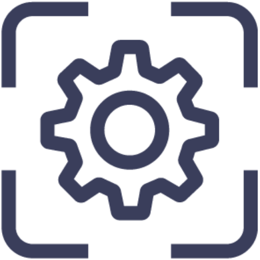 an icon of a gear with rounded corners around it.