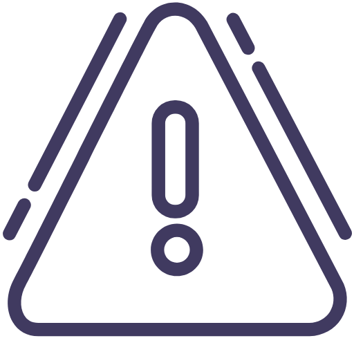 Triangle icon with rounded corners and an exclamation mark inside.
