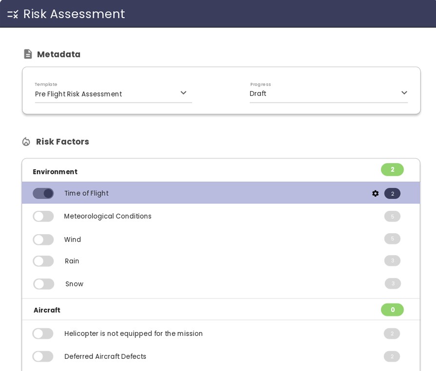 Risk Assessment screenshot
